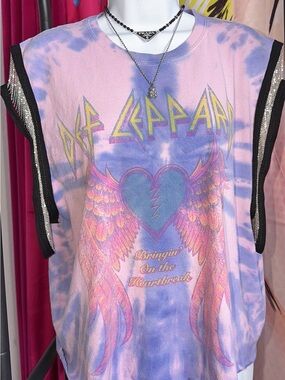 Restyled Vintage Def Leppard Tie-Dye Graphic Tee